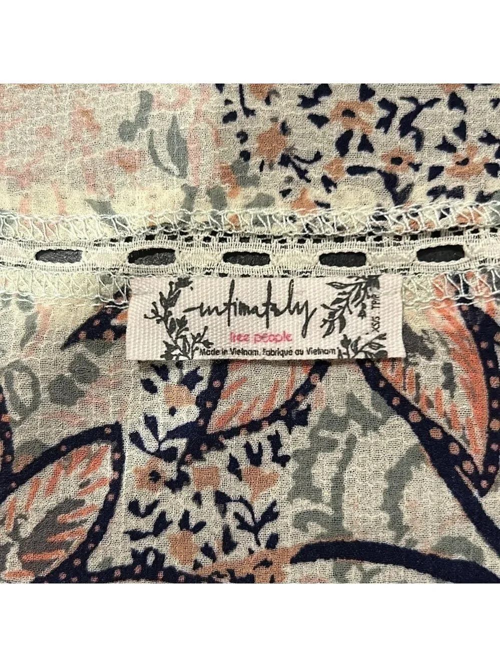Free People Intimately Lace Long Robe Grasslands Kimono Size XS/S